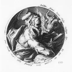 St. Lucas, gegraveerd door Jacob II de Gheyn (1565-1629)